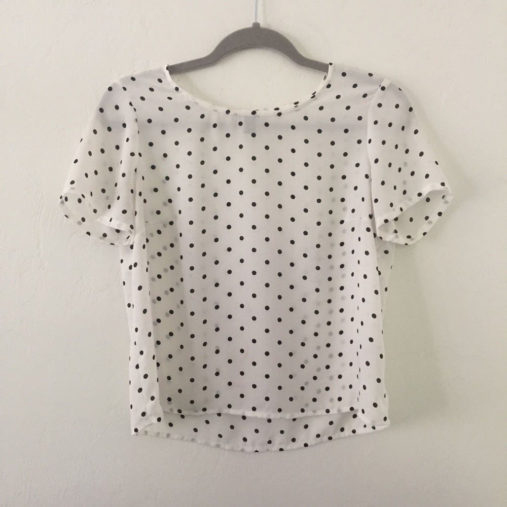 Black and White Polka-dot Blouse